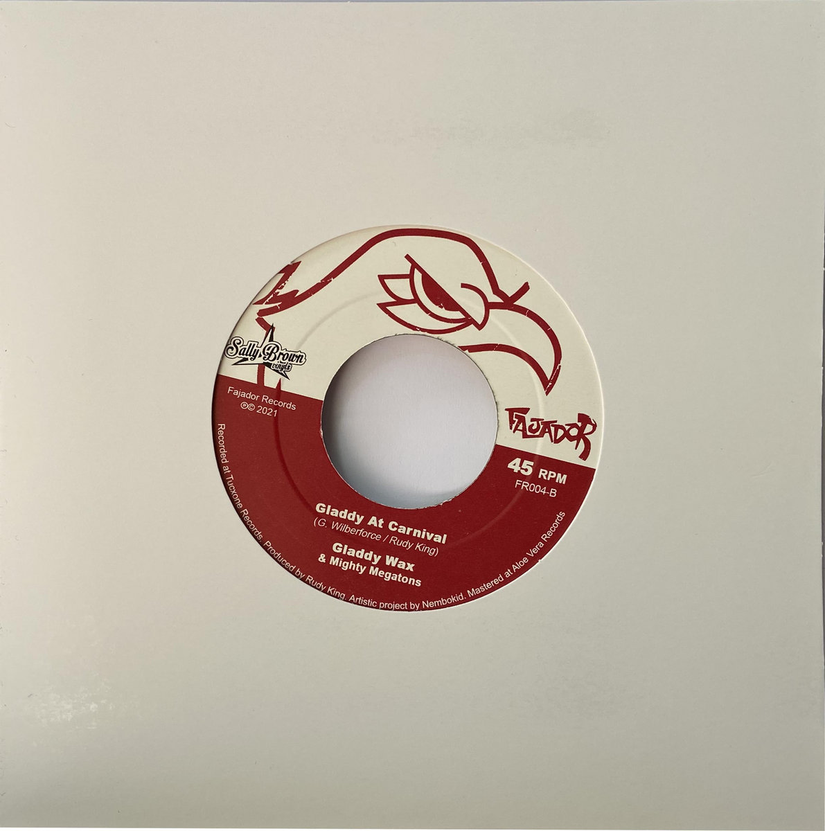 Vinyl 45rpm record of Gladdy At Carnival in a plain sleeve.